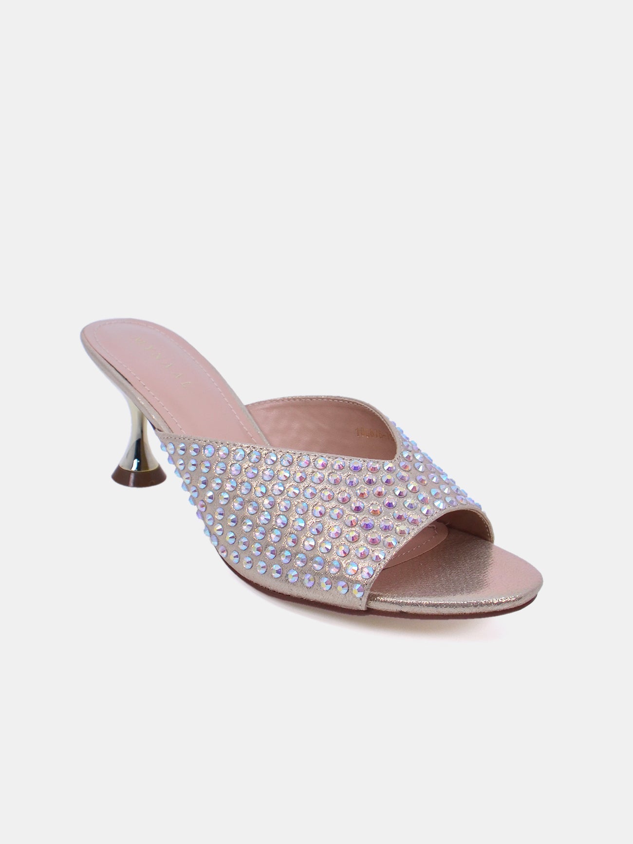 Mynaal Women's sandal with crystal-embellished spool heels-10G676-75-Gold