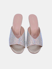 Mynaal Women's sandal with crystal-embellished spool heels-10G676-75-Gold