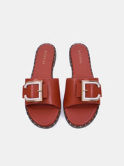 Mynaal Women's flat buckle sandal-18F8827-215-Brown