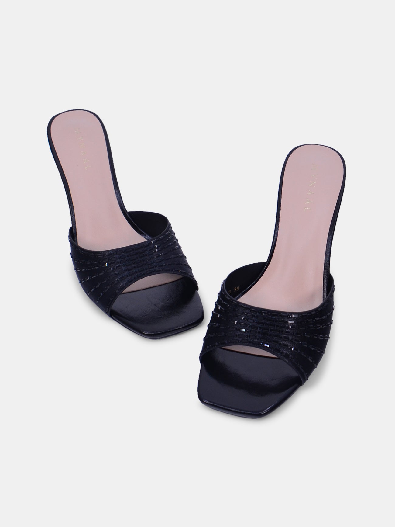 Mynaal Women's spool heel sandal-3U888-6-Black