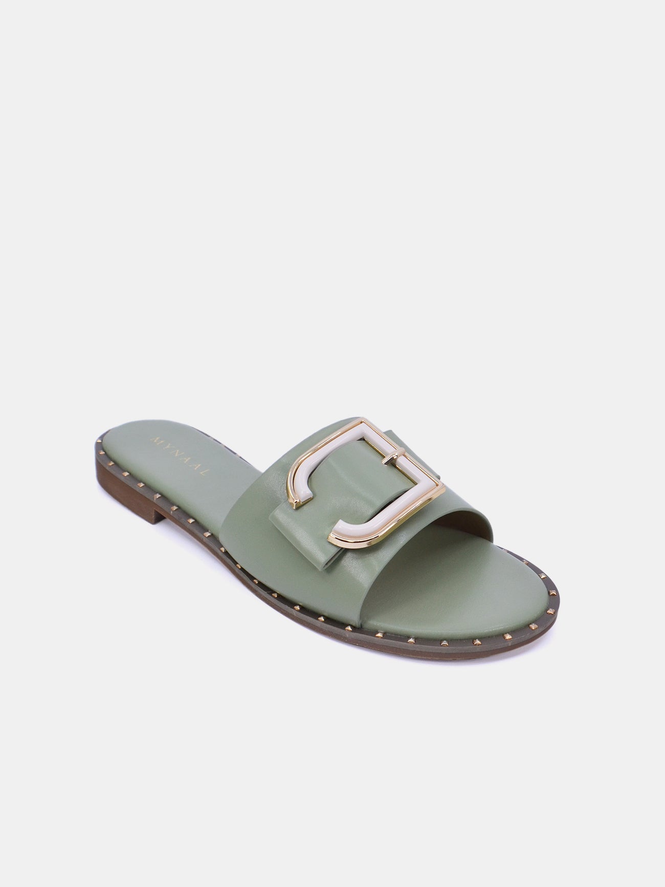 Mynaal Women's flat buckle sandal-18F8827-215-Green