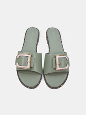 Mynaal Women's flat buckle sandal-18F8827-215-Green