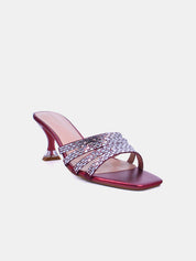 Mynaal Women's spool heel sandal-15C8618-621-Maroon
