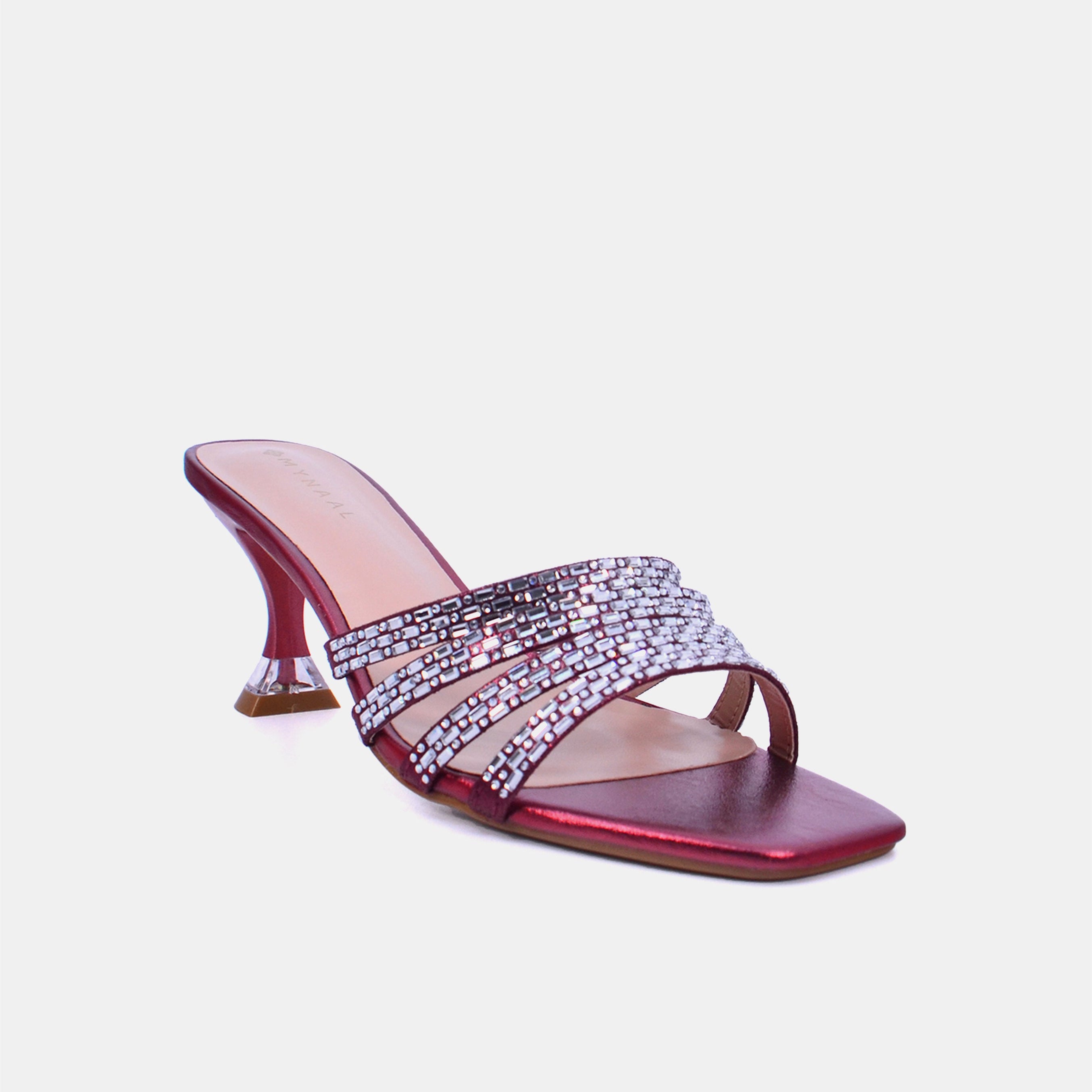 Mynaal Women's spool heel sandal-15C8618-621-Maroon