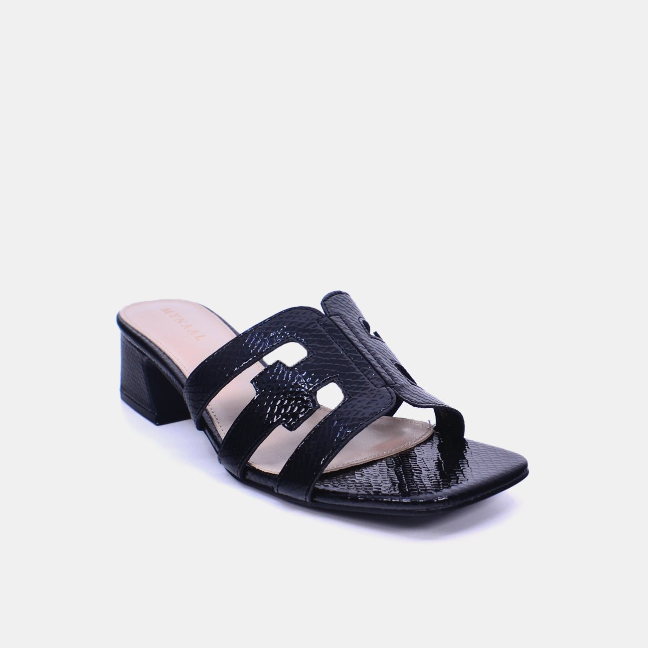 Mynaal Women's block heel sandal-23BXG101-Black