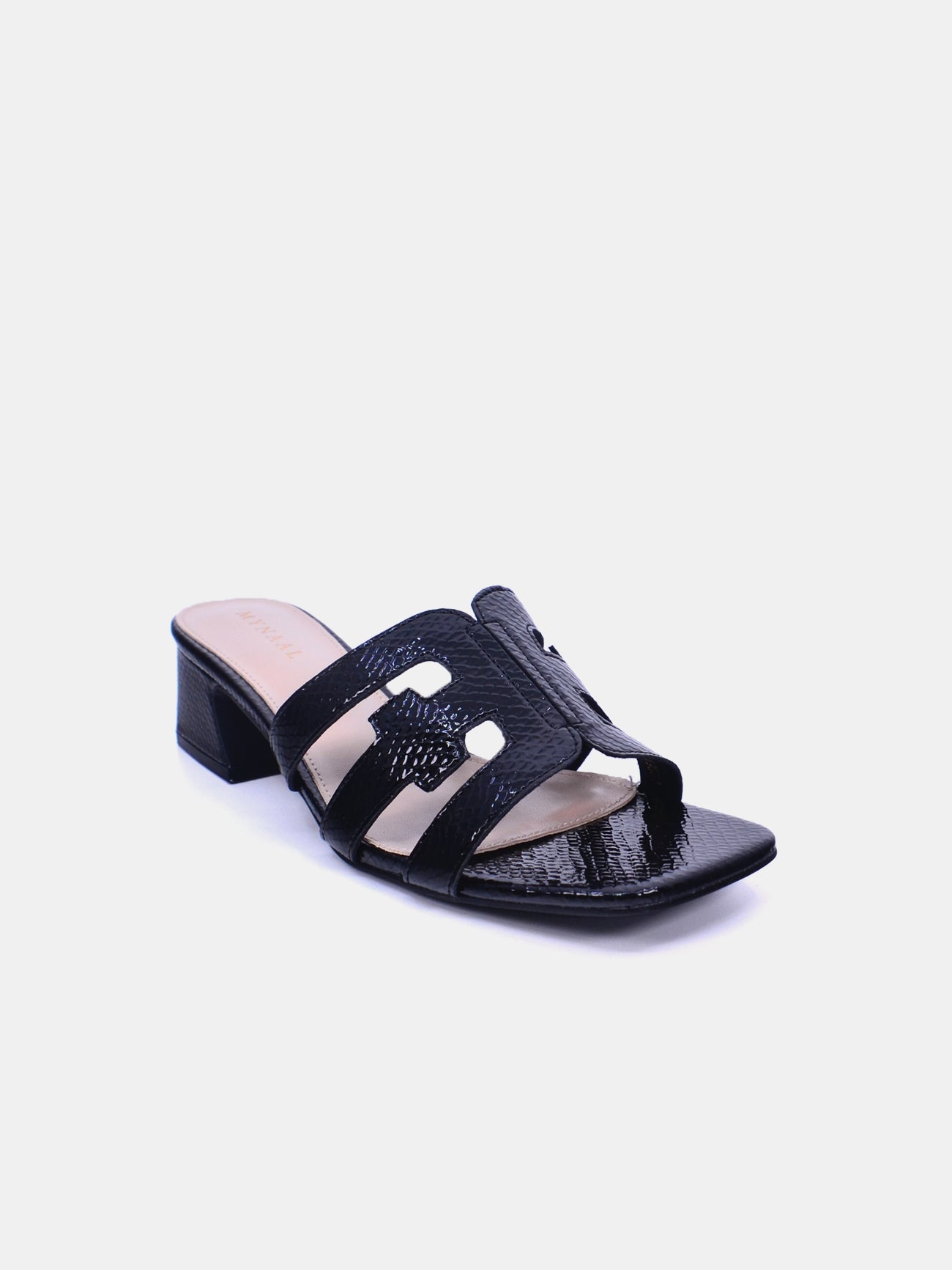 Mynaal Women's block heel sandal-23BXG101-Black
