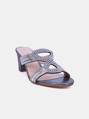 Mynaal Women's block heel sandal-2G5957-522-Gray