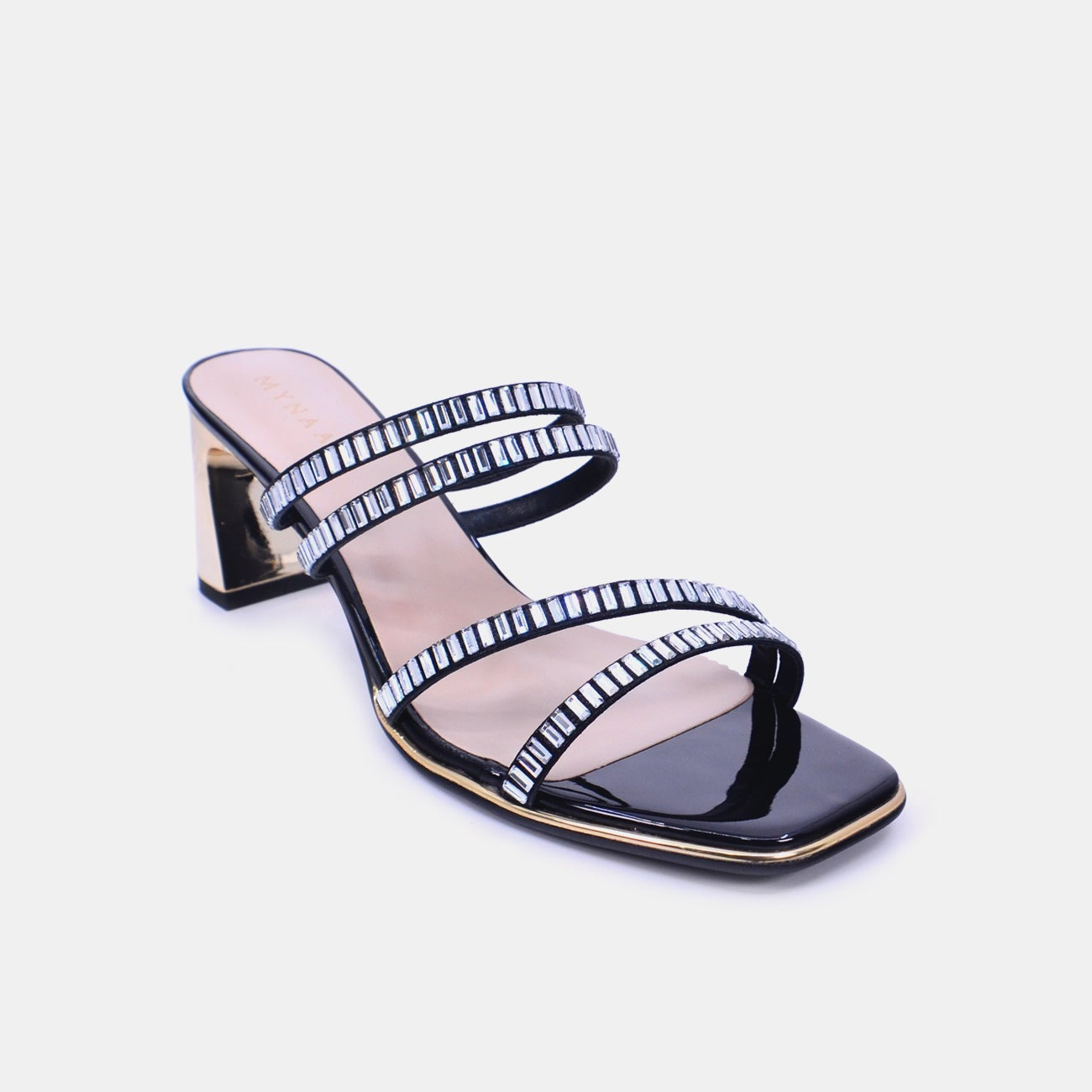 Mynaal Women's block heel sandal-18F696-19-Black