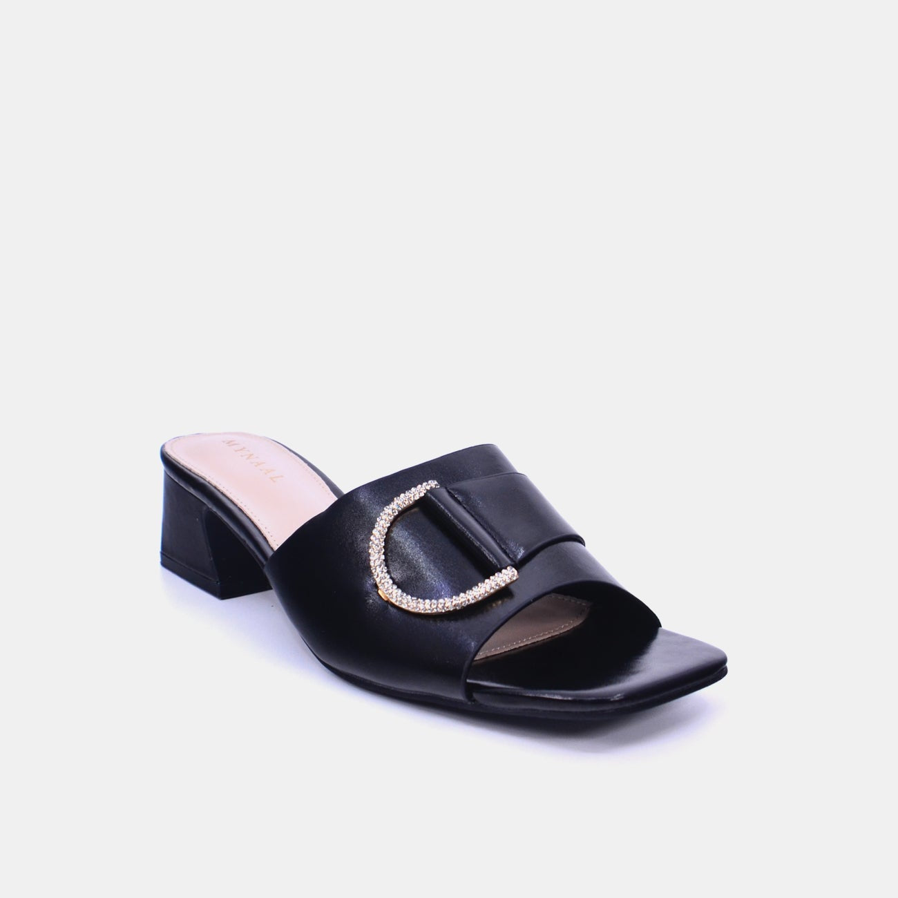 Mynaal Women's block heel sandal-23BXG103-Black