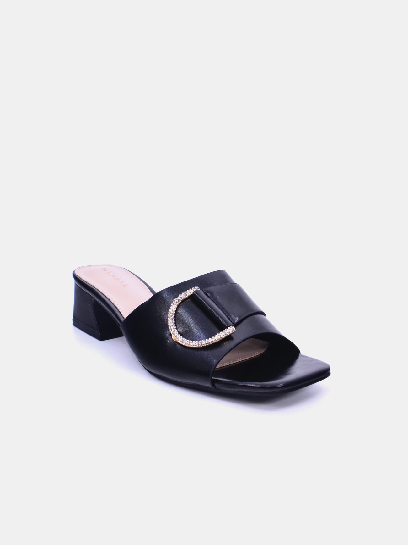 Mynaal Women's block heel sandal-23BXG103-Black