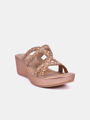 Mynaal Women's wedge heel sandal-3F8730-96-Rose-Gold