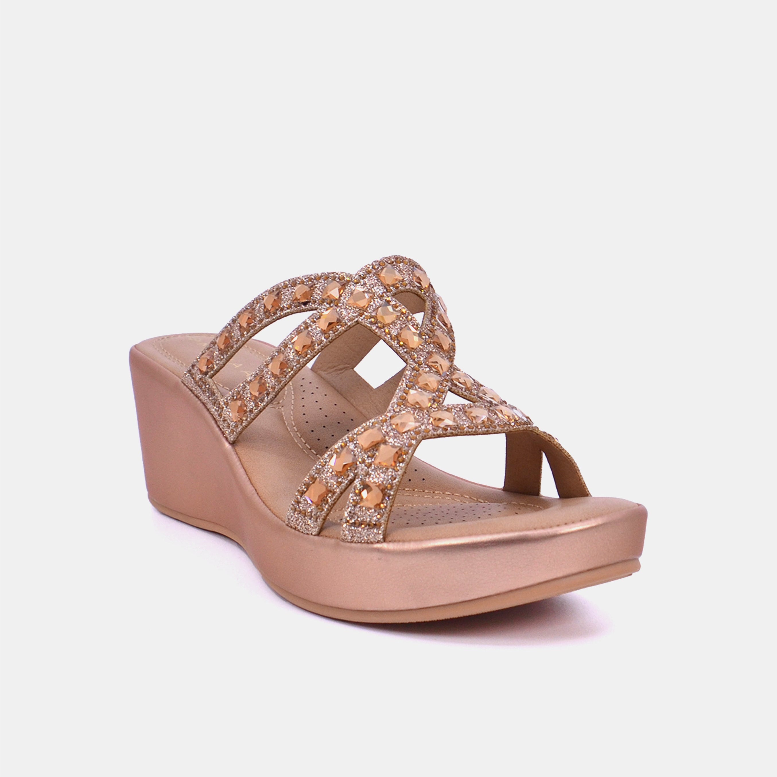 Mynaal Women's wedge heel sandal-3F8730-96-Rose-Gold