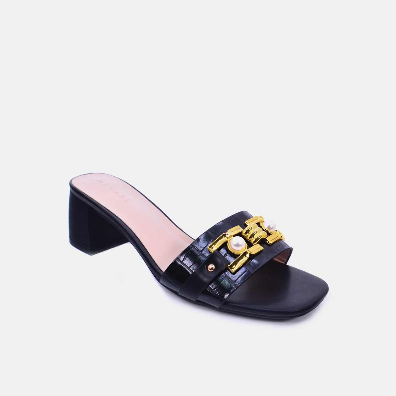 Mynaal Women's block heel sandal-15C8453-8-Black