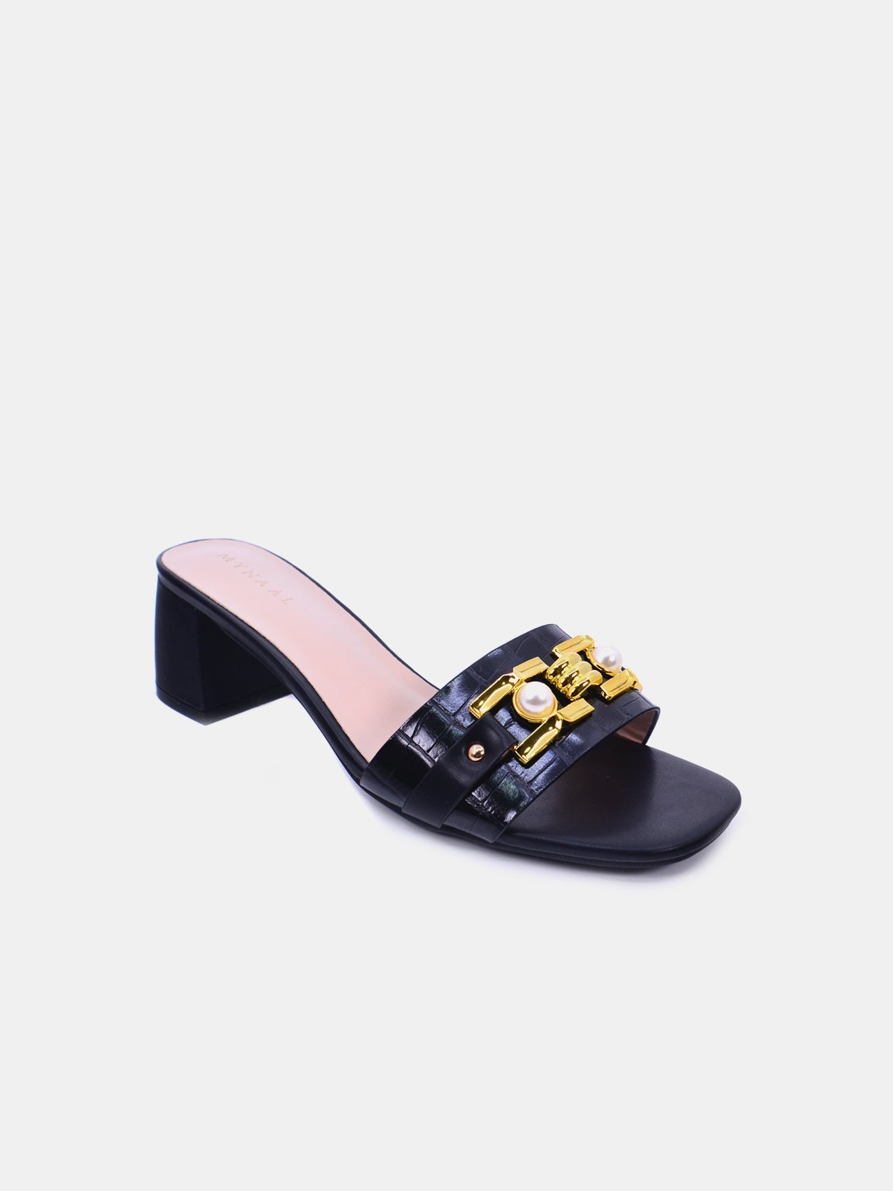 Mynaal Women's block heel sandal-15C8453-8-Black