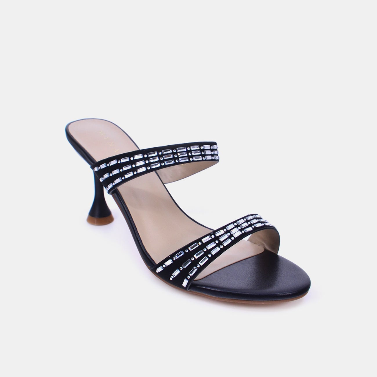 Mynaal Women's spool heel sandal-8TV95-12-Black