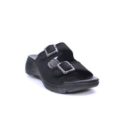 Mynaal Women's slide sandal with buckles-214RJ533-Black