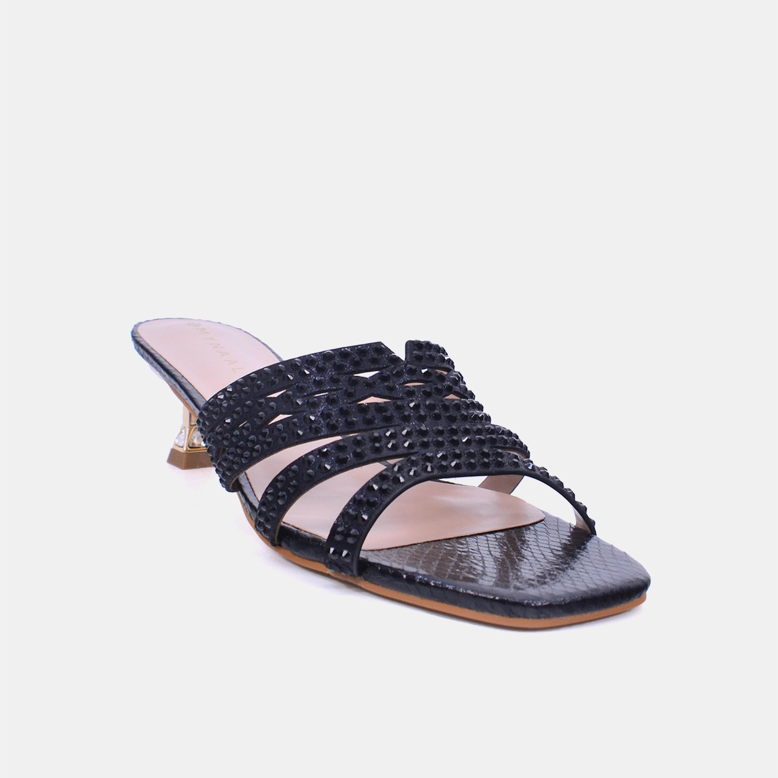Mynaal Women's spool heel sandal-2G9183-532-Black