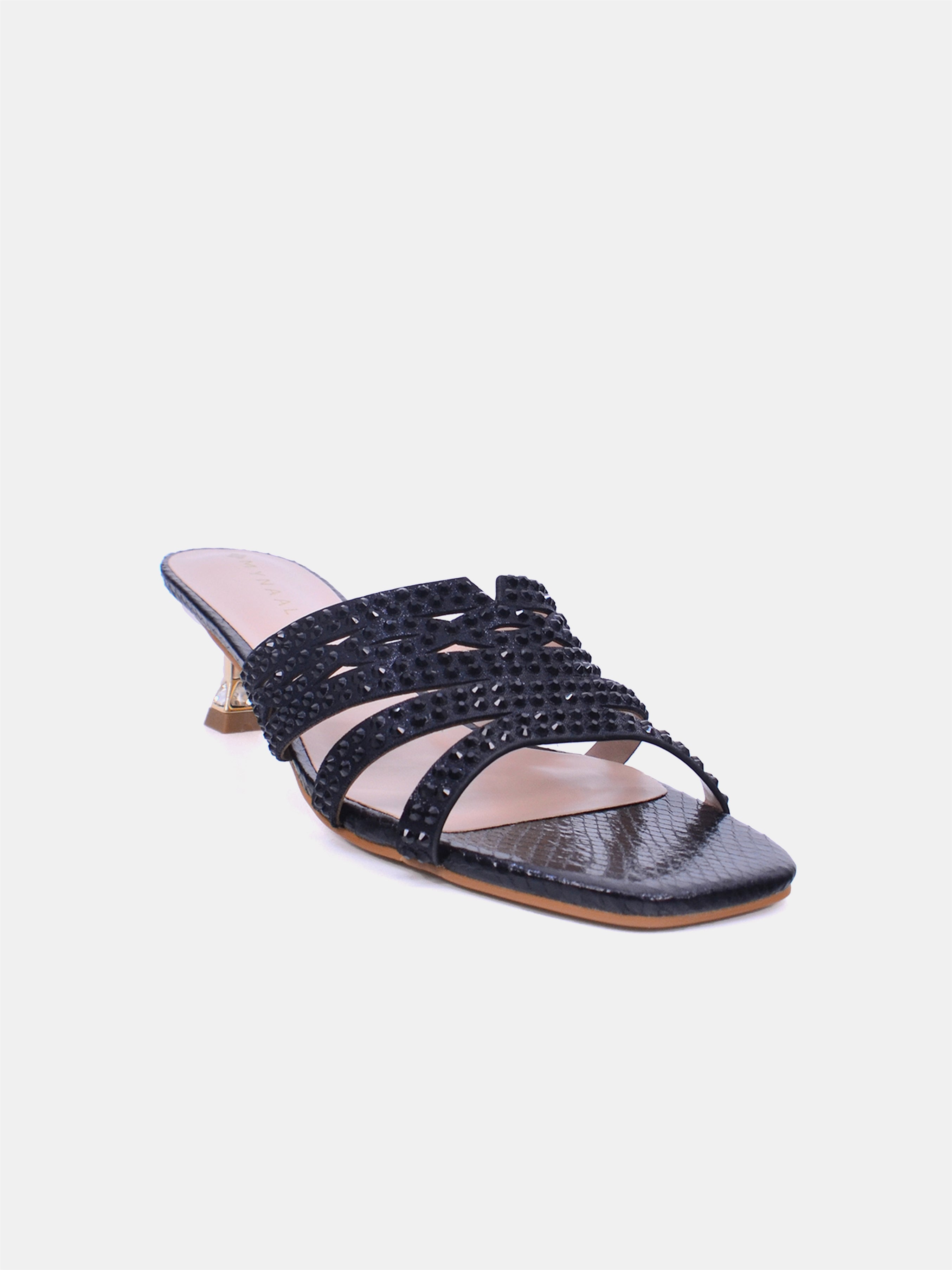 Mynaal Women's spool heel sandal-2G9183-532-Black