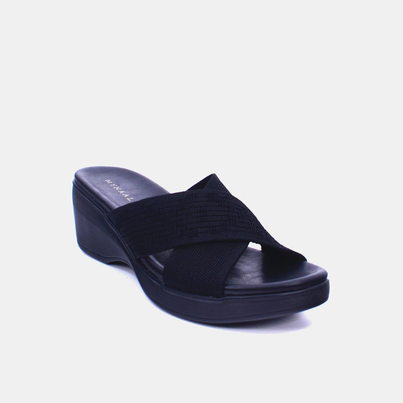 Mynaal Women's slip-on heel sandal-23AWZ763-Black