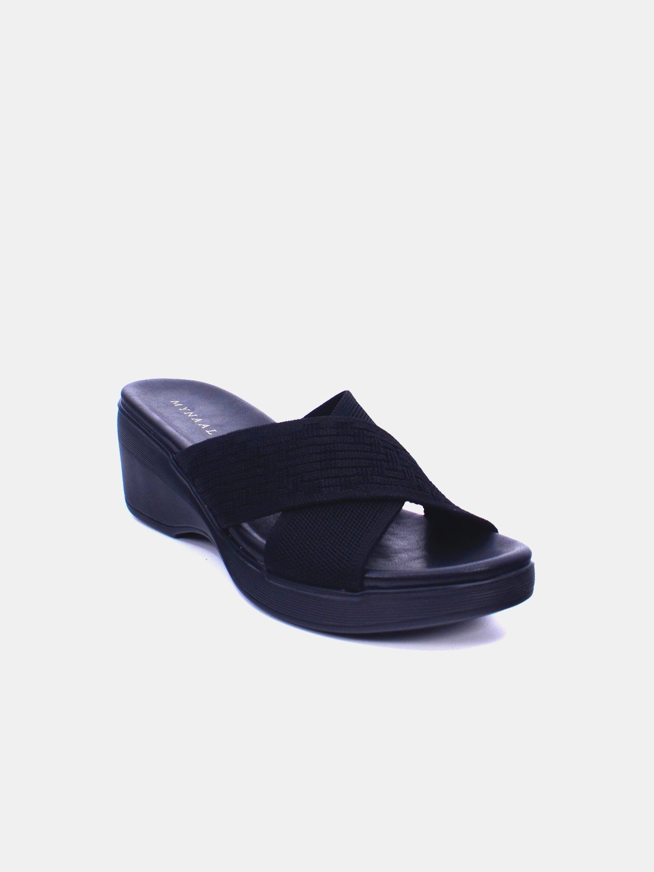 Mynaal Women's slip-on heel sandal-23AWZ763-Black