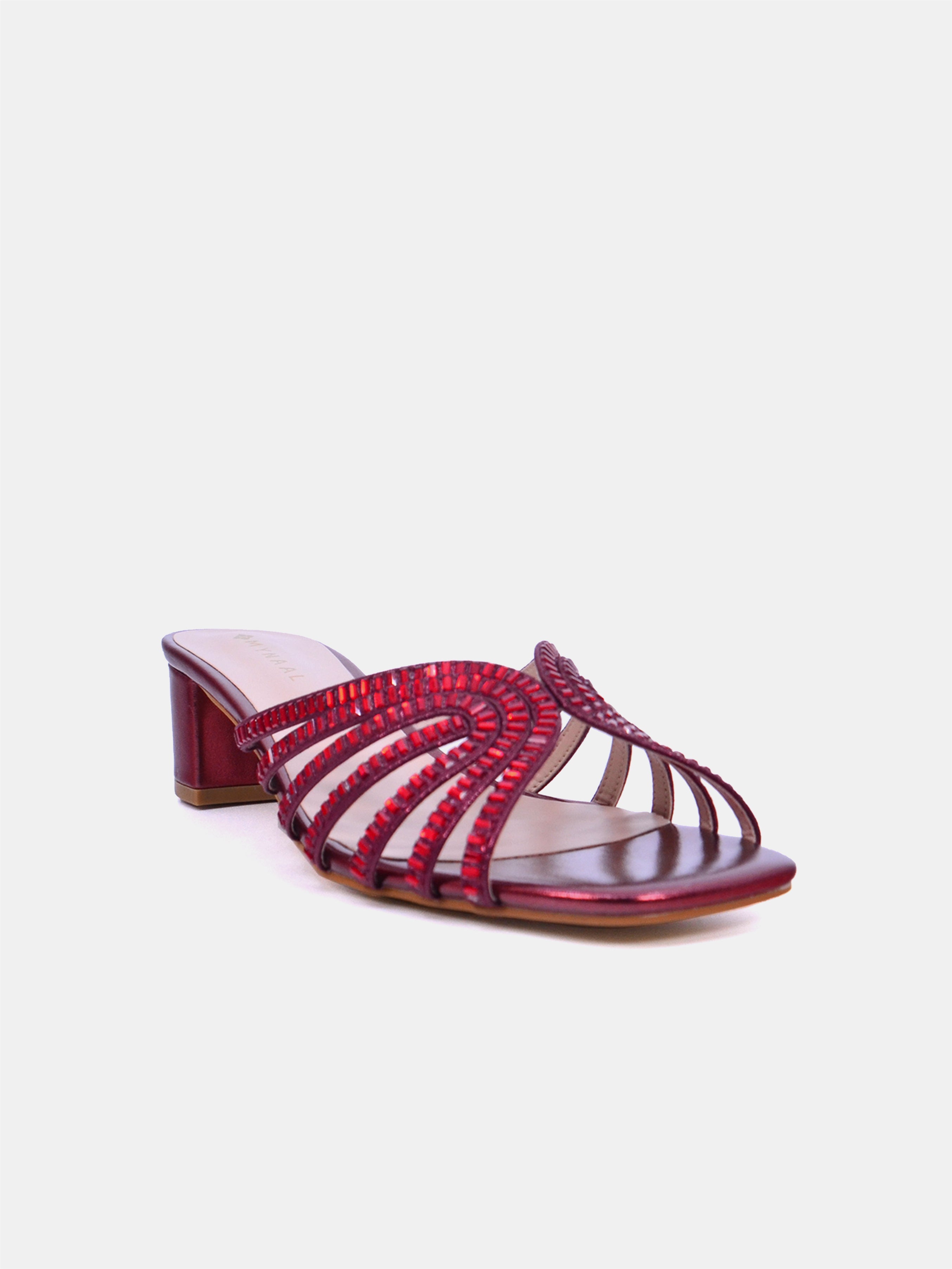 Mynaal Women's block heel sandal-18f8827-16-Maroon
