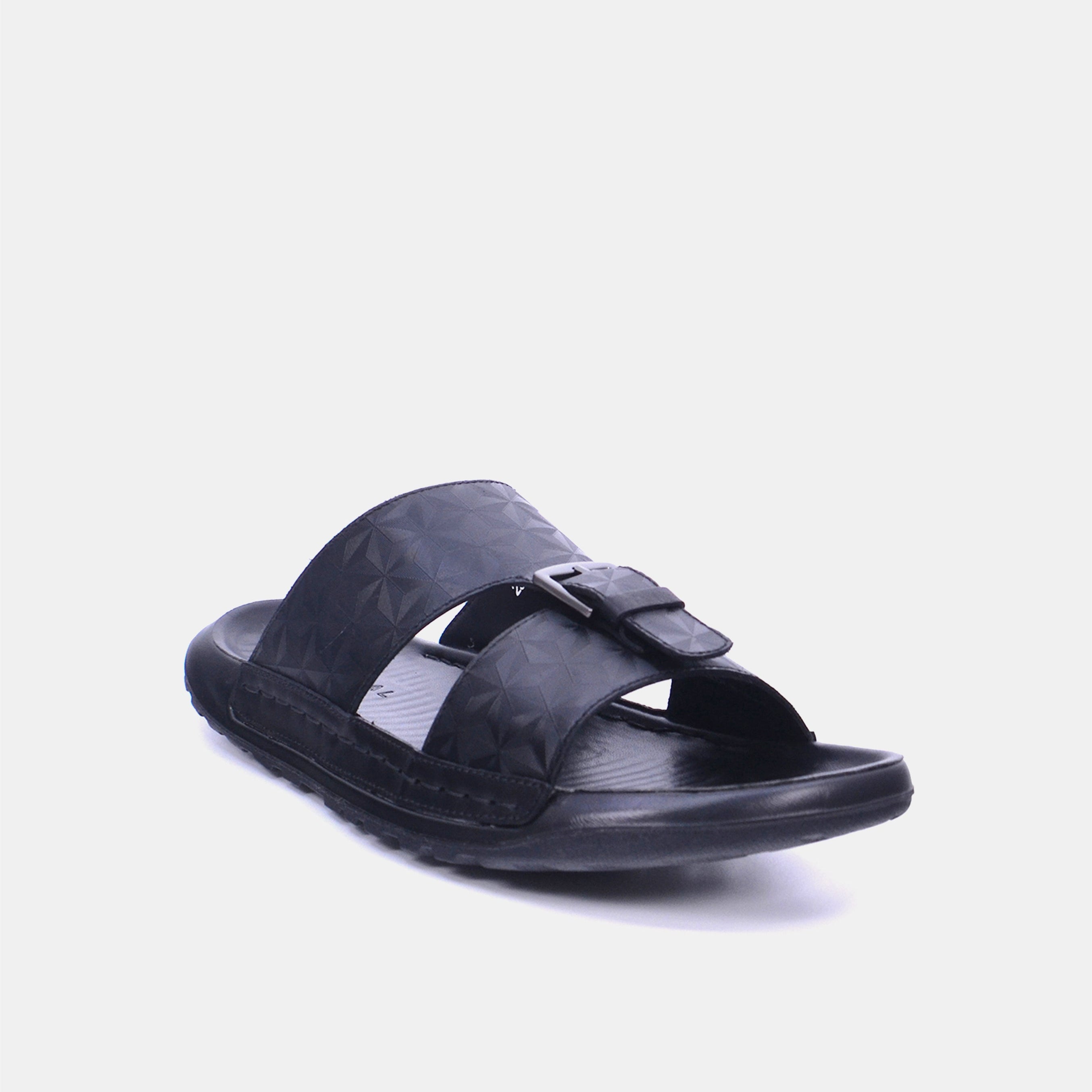 Mynaal Men's flat sandal -  23218-3  - Black