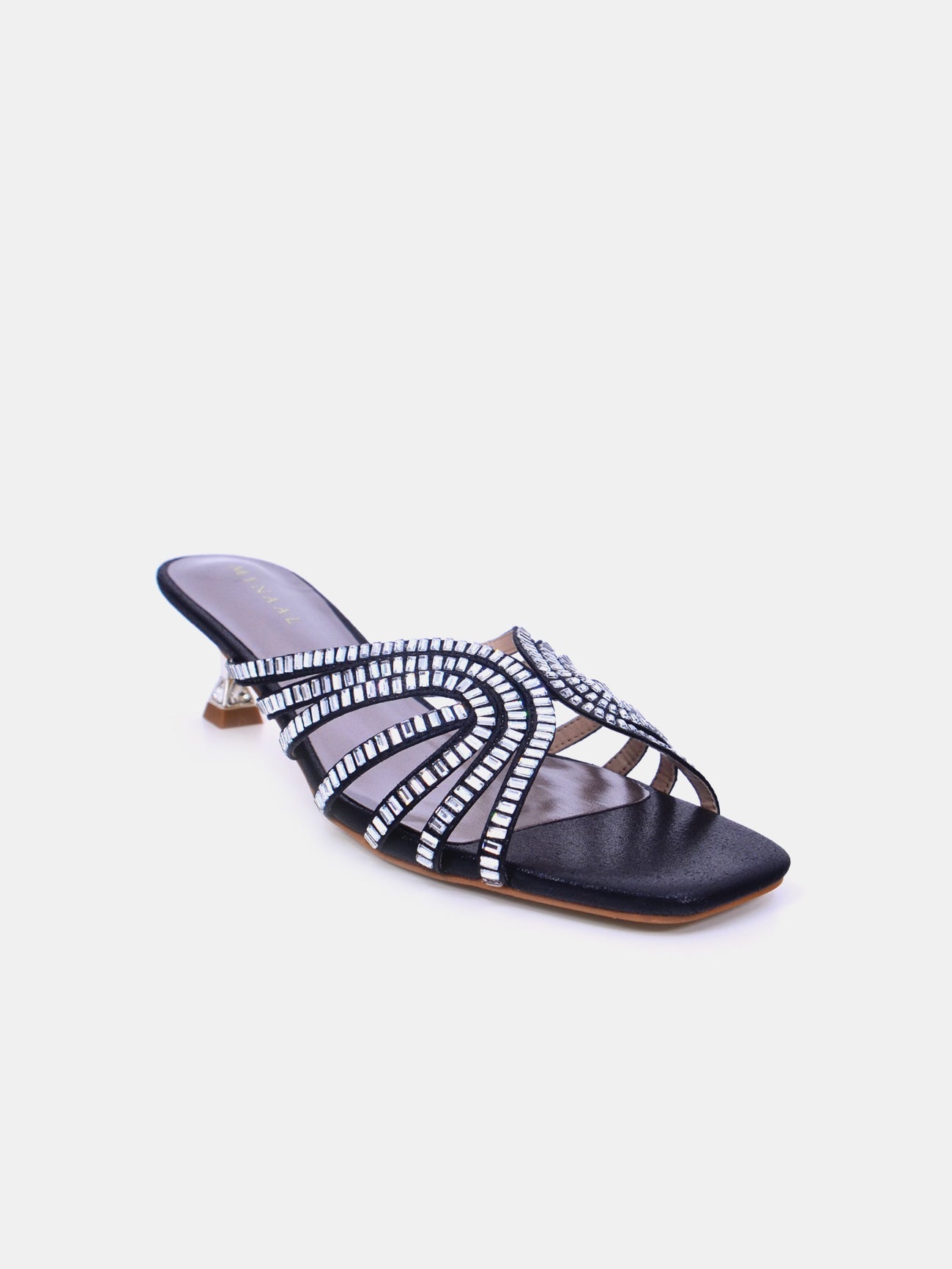 Mynaal Women's spool-heel embellishment sandal-3U888-6-Beige