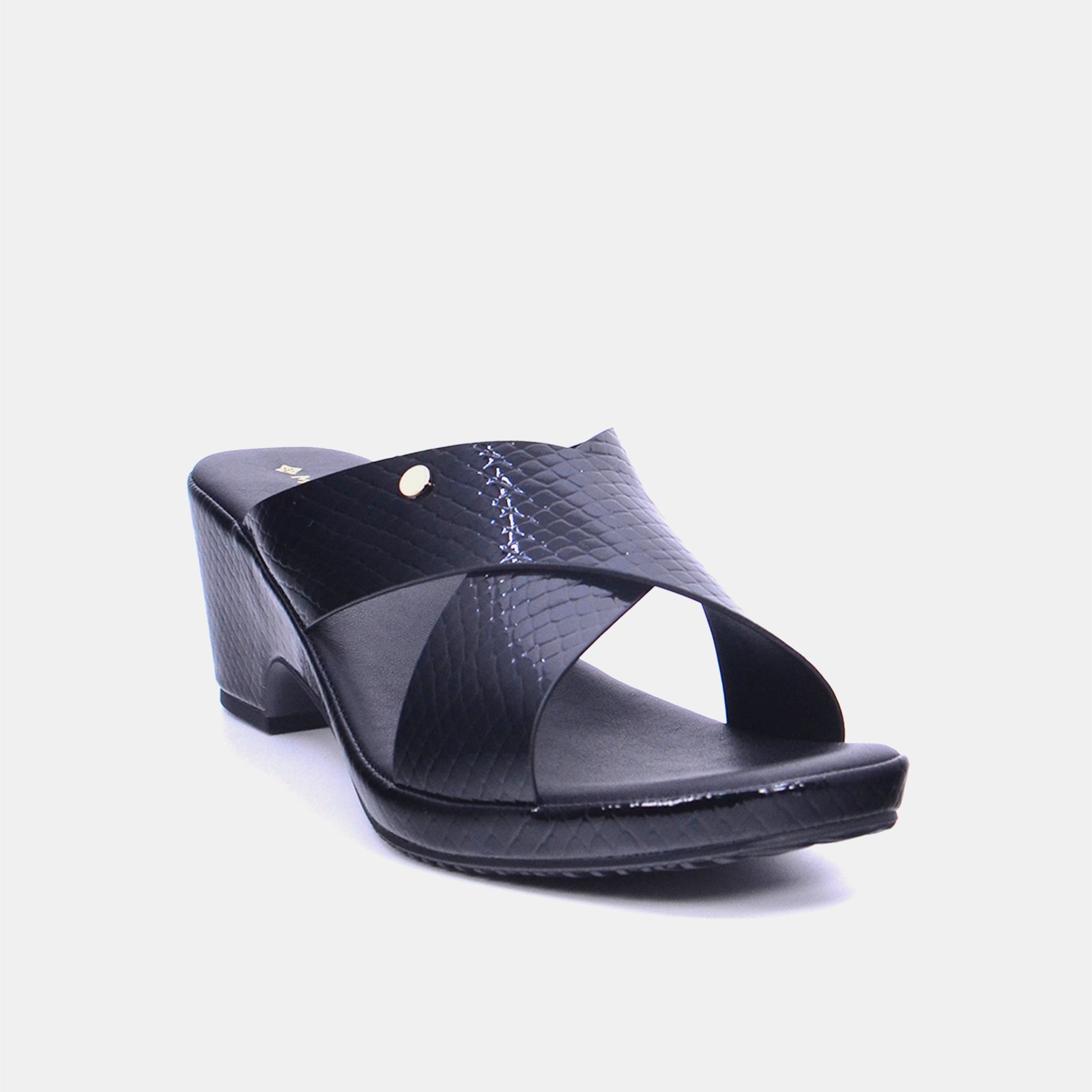 Mynaal Women's block heel sandal- 114RJ211 -Black