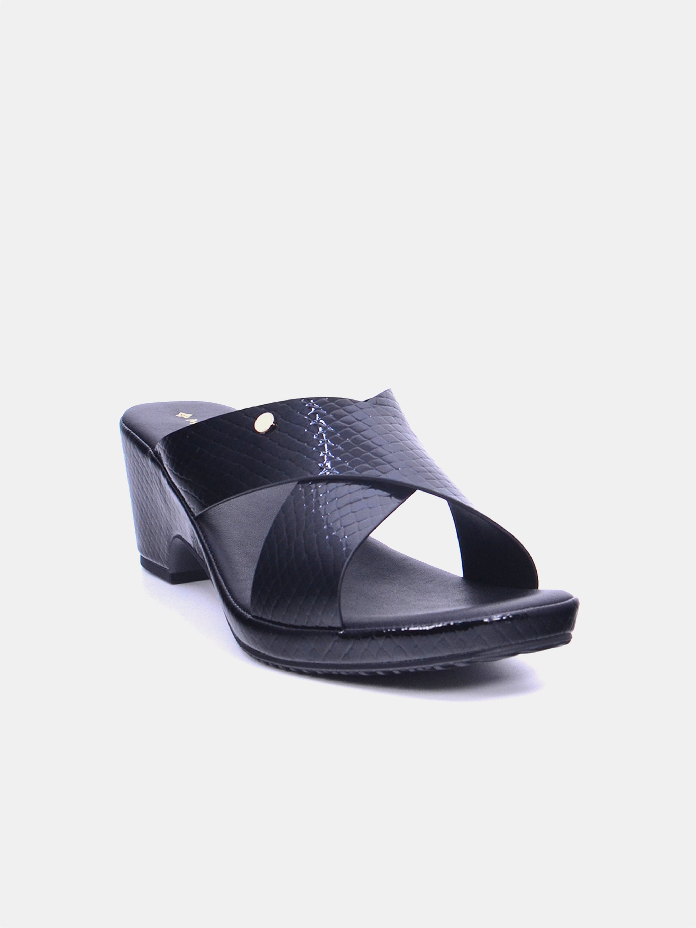 Mynaal Women's block heel sandal- 114RJ211 -Black