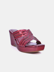 Mynaal Women's wedge heel sandal-2B2531-125-Maroon