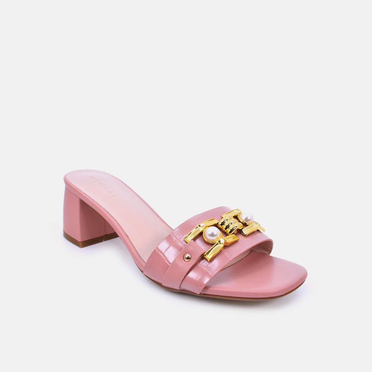 Mynaal Women's block heel sandal-15C8453-8-Pink