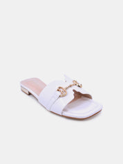 Mynaal Women's flat sandal-2G436-1-White