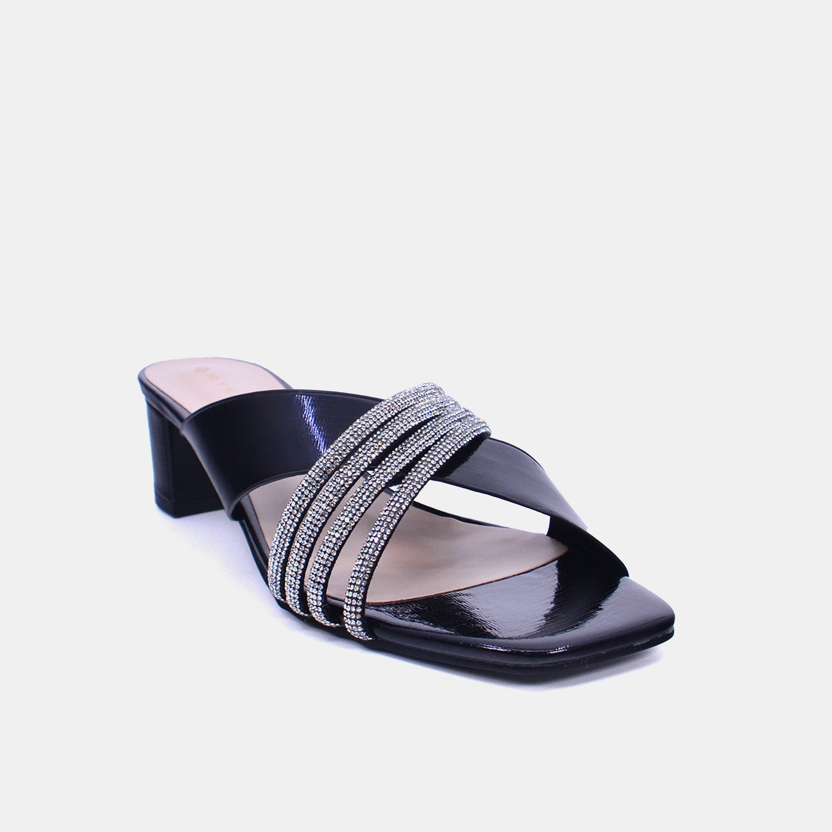 Mynaal Women's mid-heel sandal with embellishment-18F8827-216-Black