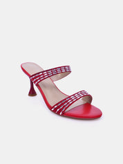 Mynaal Women's spool heel sandal-8TV95-12-Red