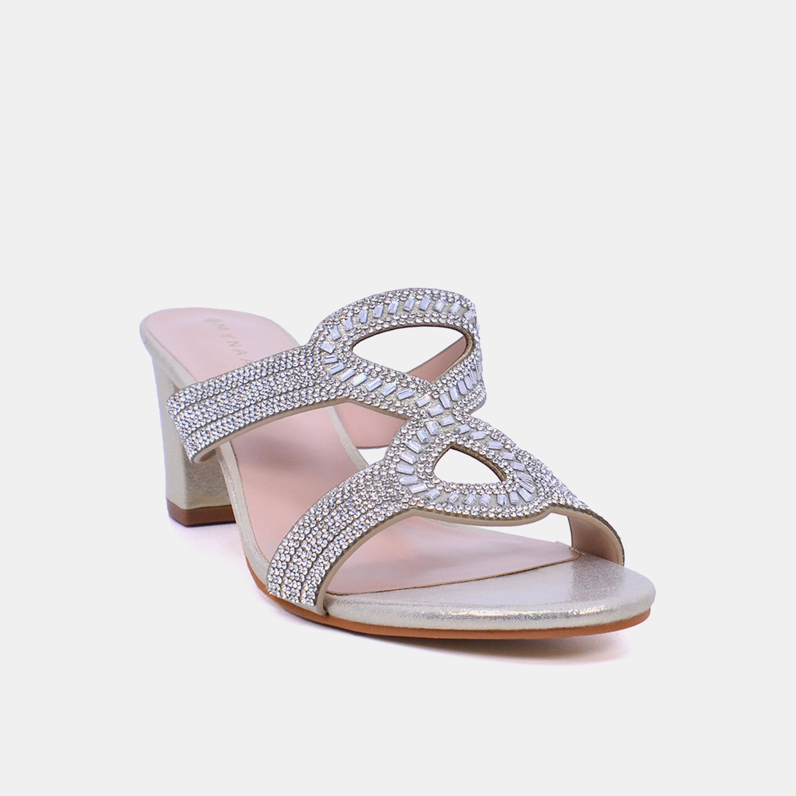 Mynaal Women's block heel sandal-2G5957-522-Gold