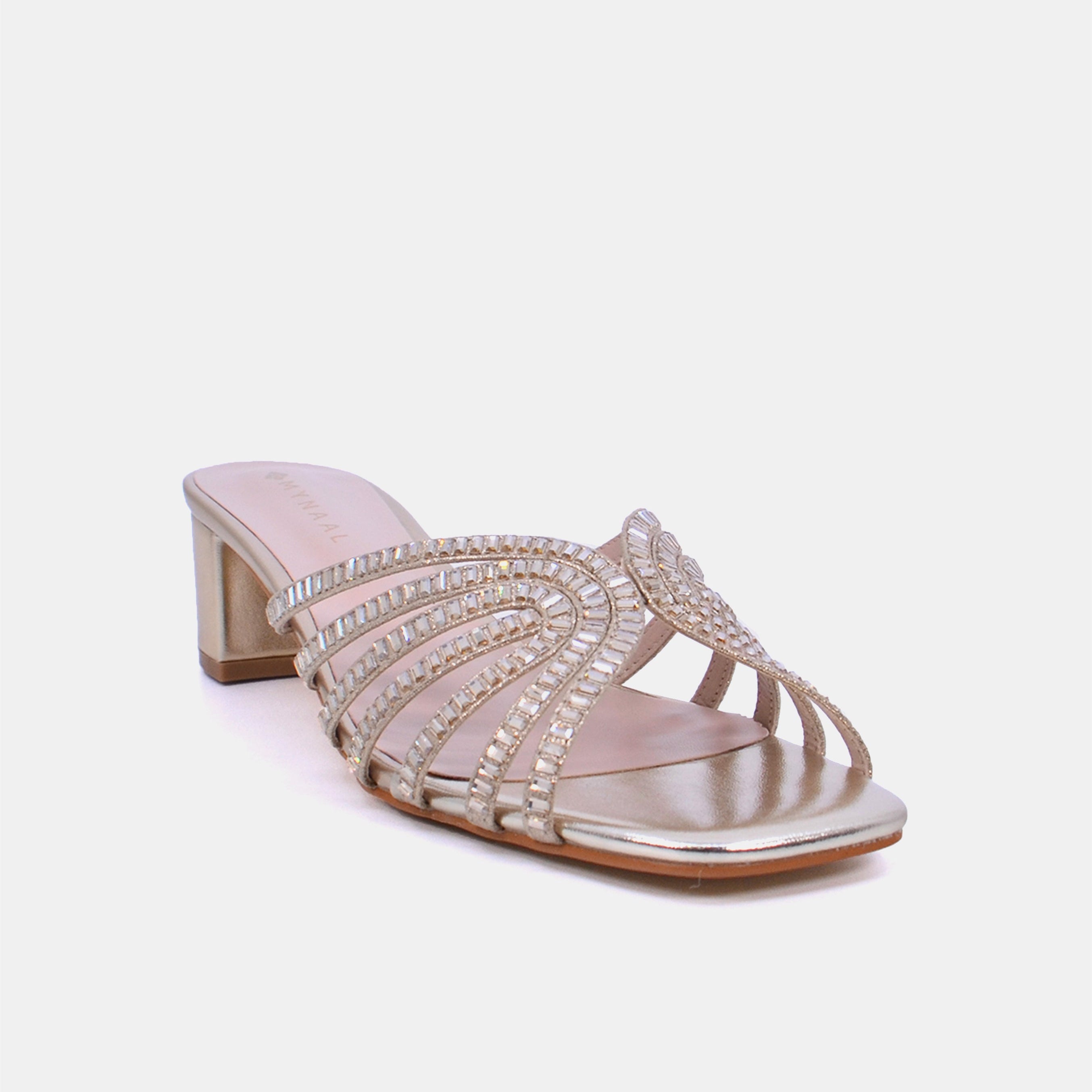 Mynaal Women's block heel sandal-18f8827-16-Gold