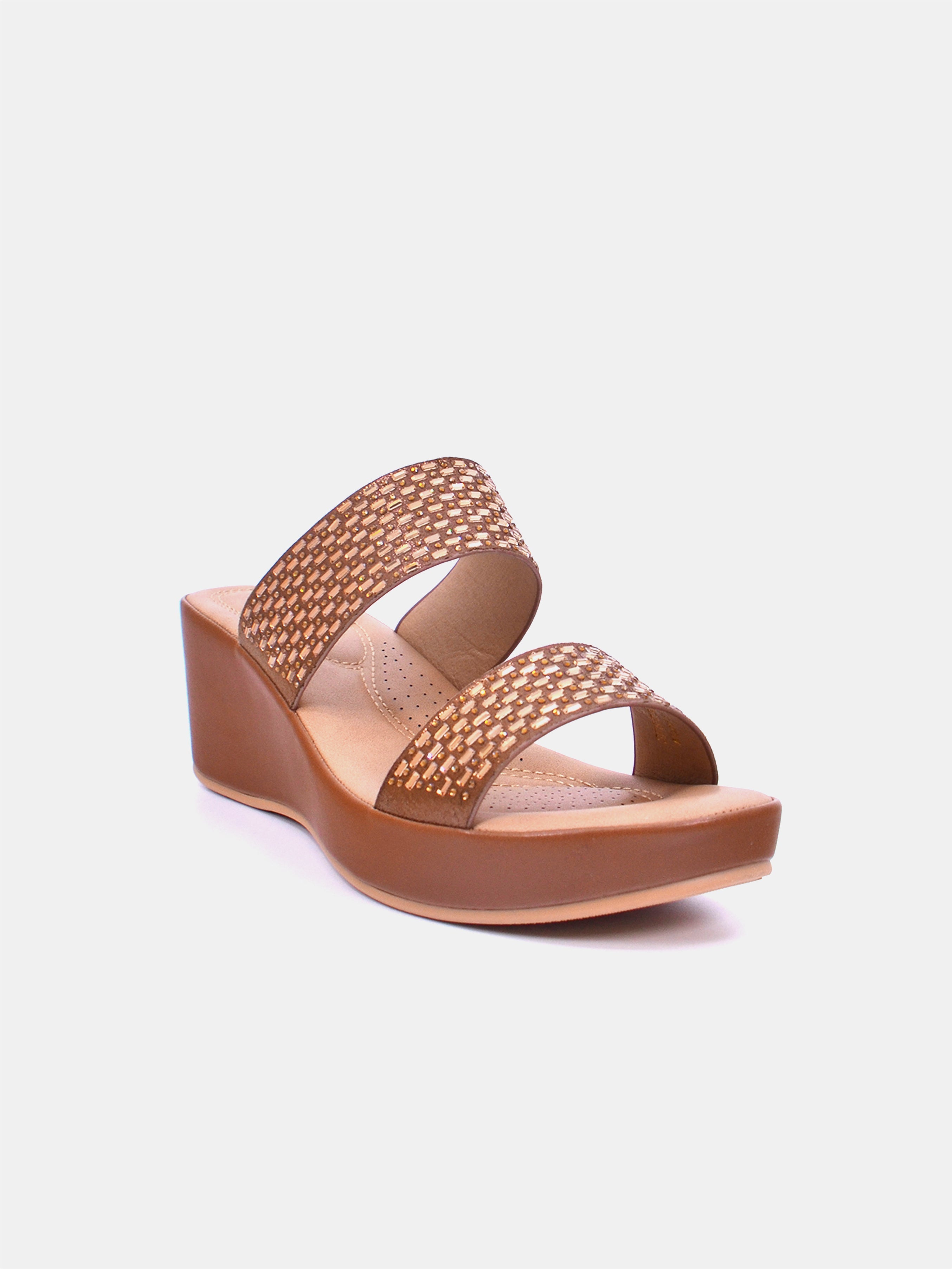 Mynaal Women's wedge heel sandal-23ABT172-Brown