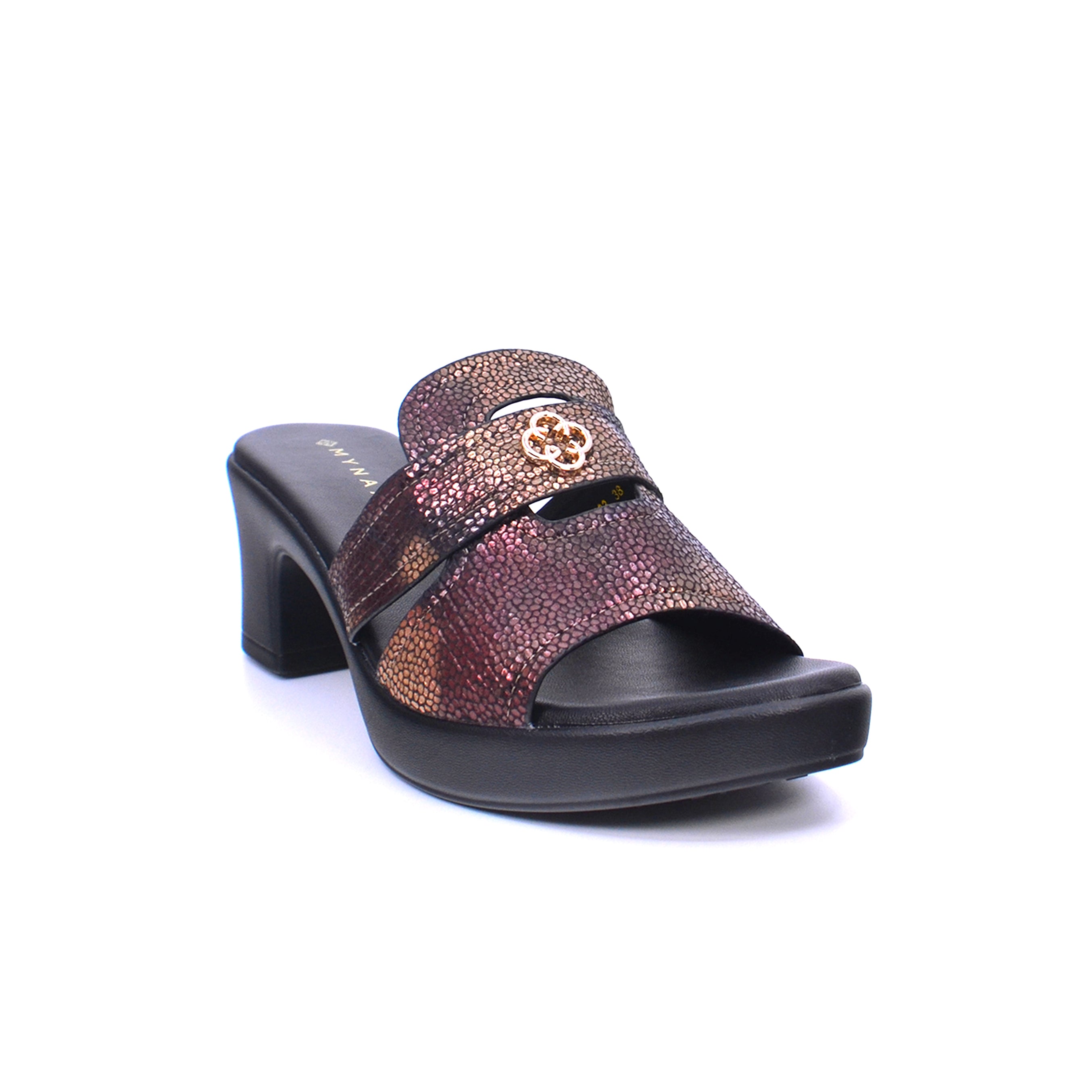 Mynaal Women's block heel sandal-414RJ693-Bronze