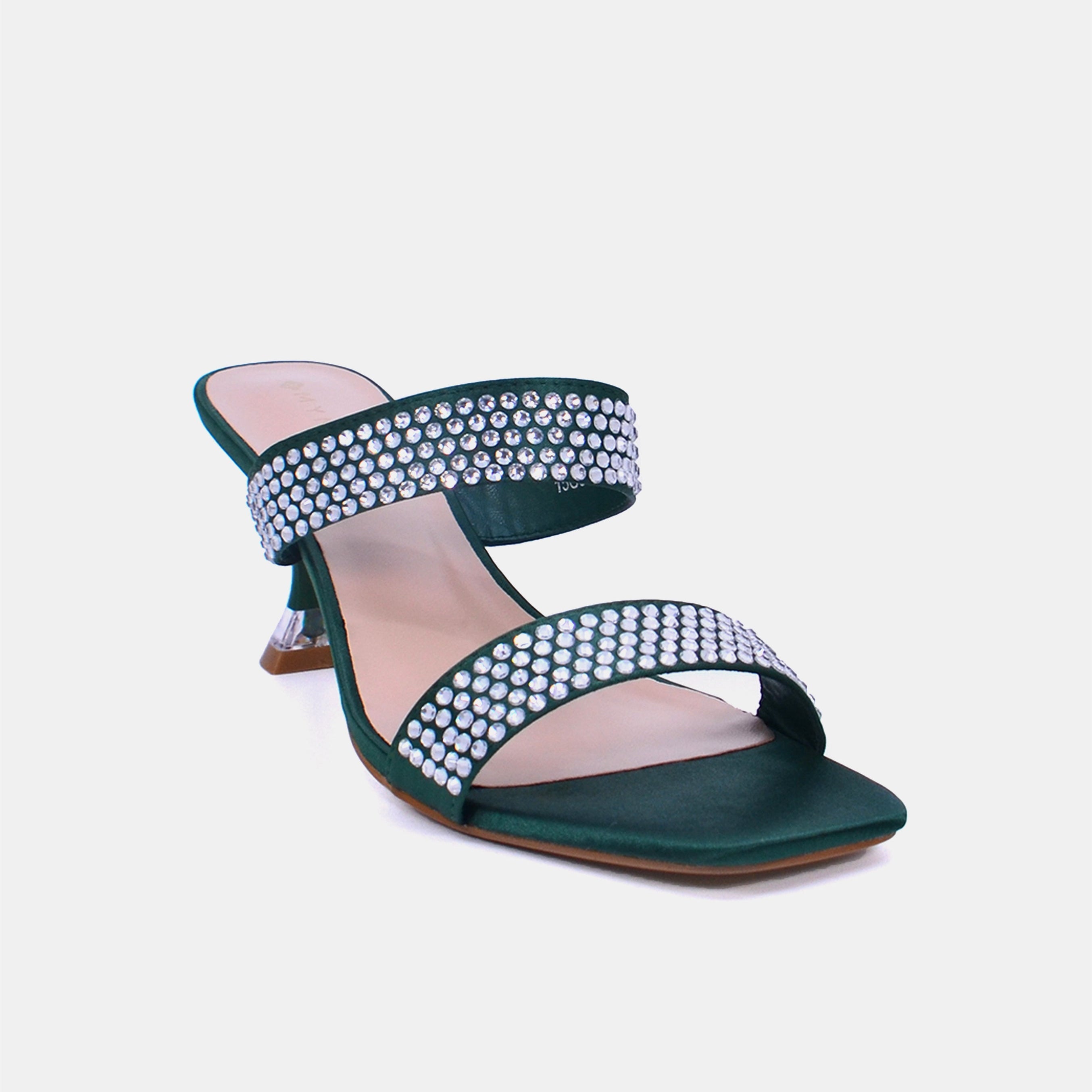 Mynaal Women's spool heel sandal-3U888-6-Green