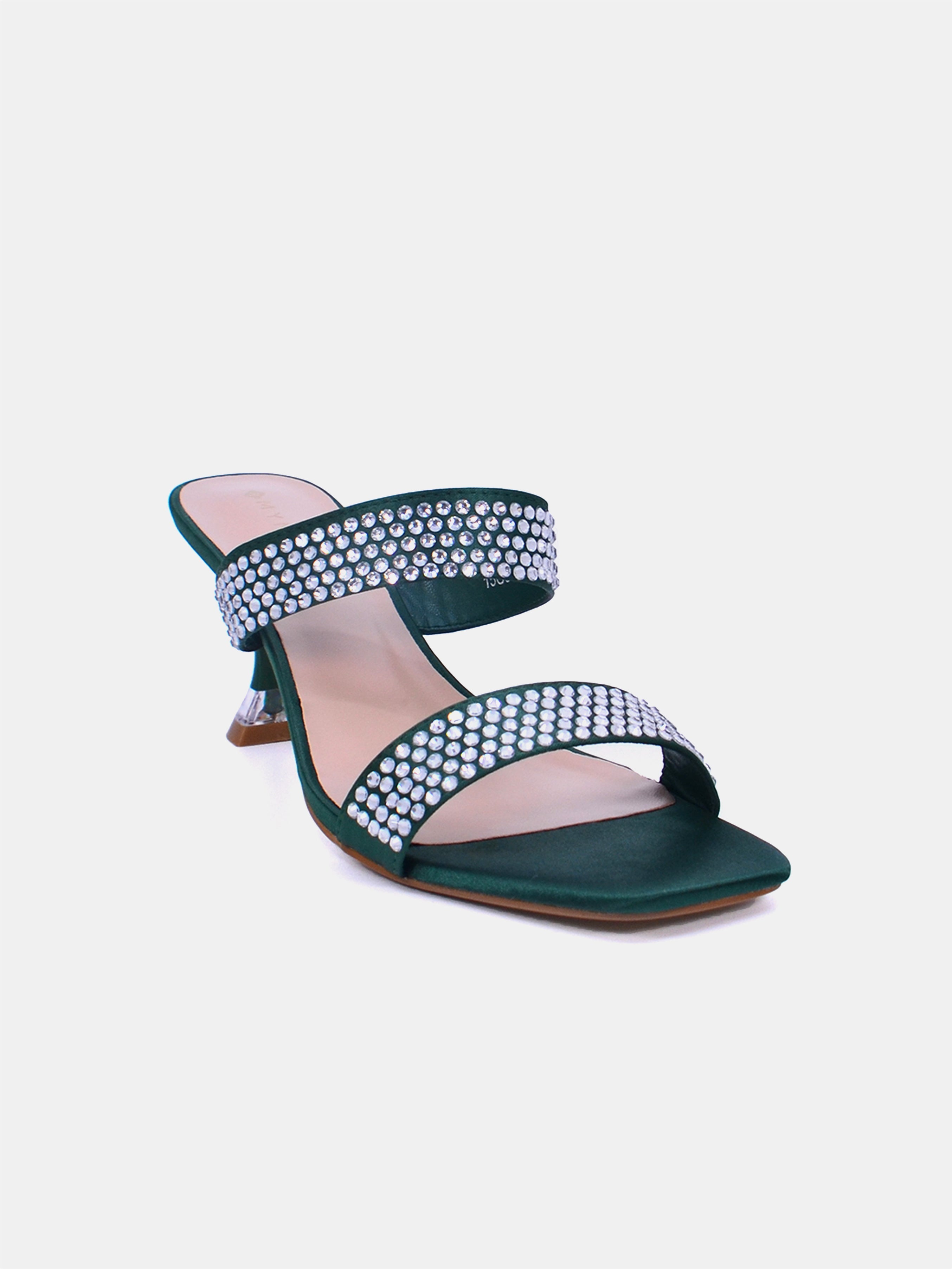 Mynaal Women's spool heel sandal-3U888-6-Green