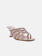 Mynaal Women's sandal with crystal-detailed spool heels-15C8618-624-Gold