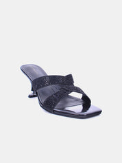 Mynaal Women's spool heel sandal-2G436-1-Black