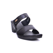 Mynaal Women's mid-heel sandal with dual straps-414RJ21B-Black
