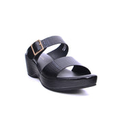 Mynaal Women's slip-on sandal with buckle strap-414ZD19P-Black