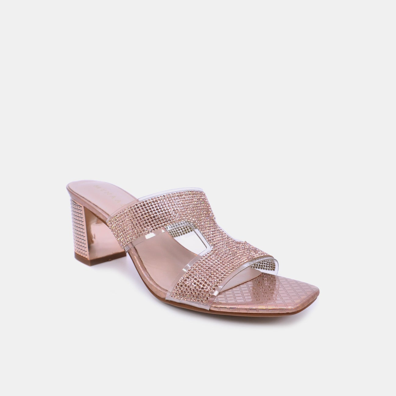 Mynaal Women's sandal with embellished block heels-15C1596-10-Beige