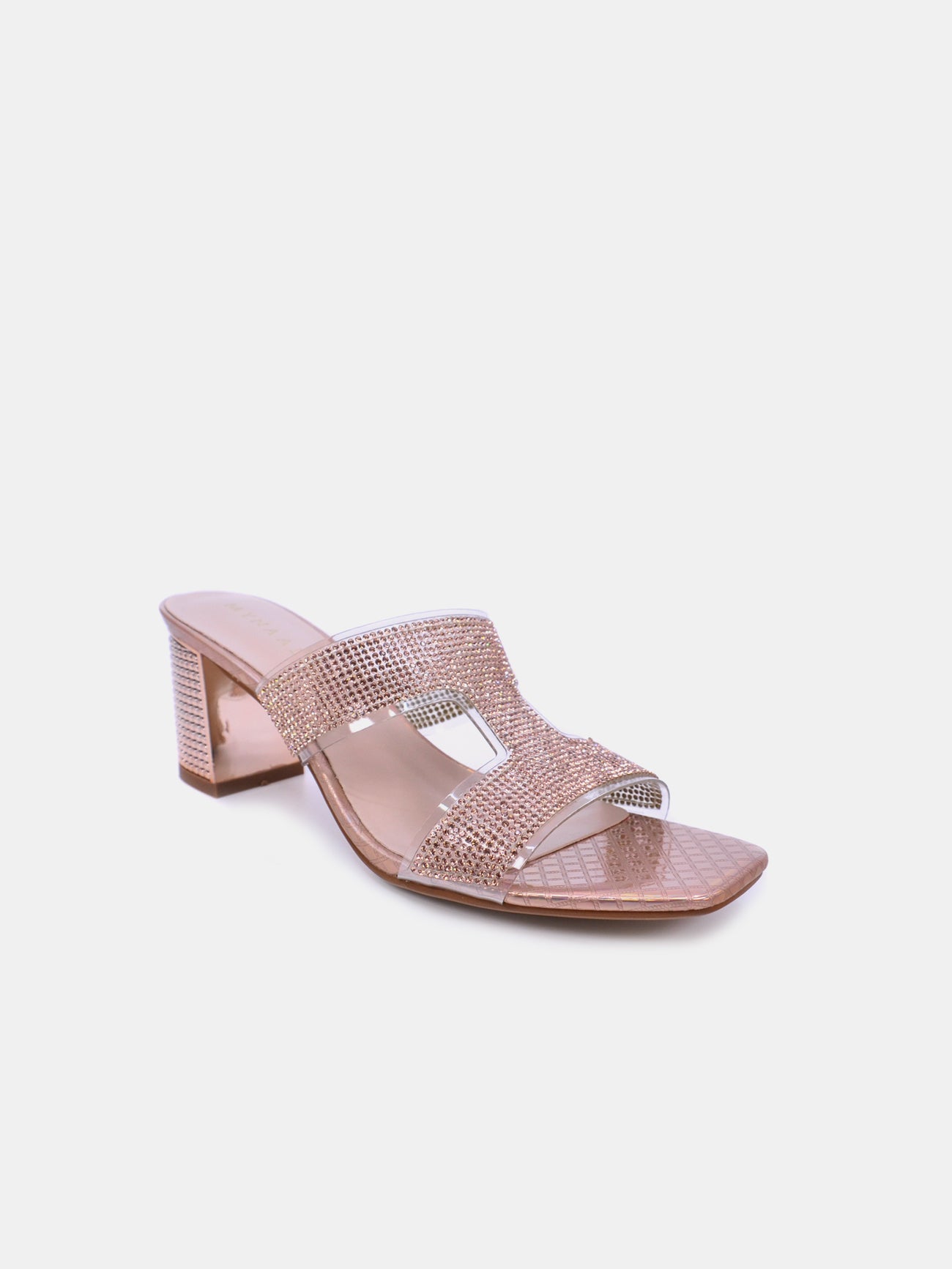 Mynaal Women's sandal with embellished block heels-15C1596-10-Beige