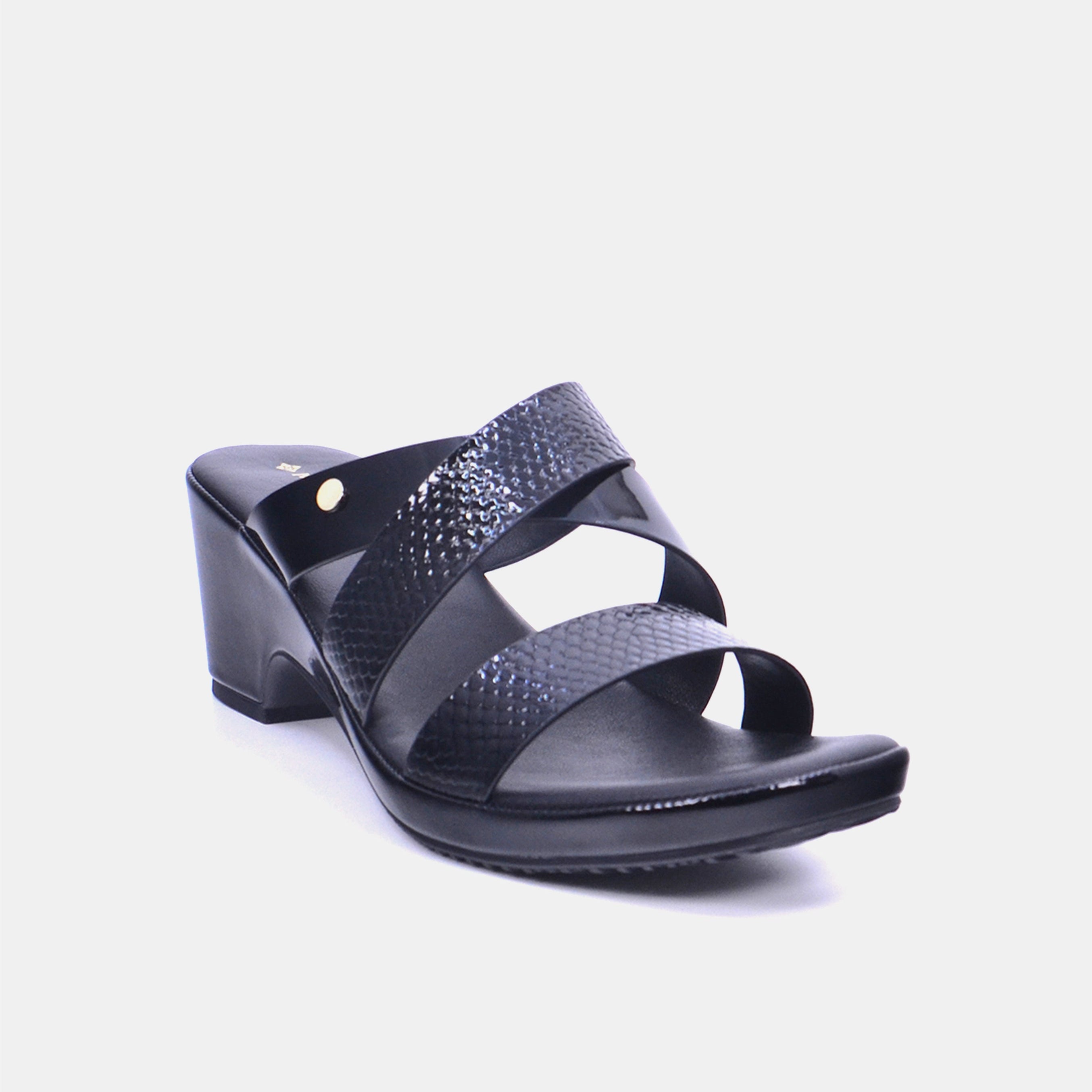 Mynaal Women's block heel sandal- 114RJ217 -Black