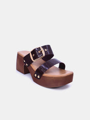 Mynaal Women's block heel sandal-23ASL935-Brown