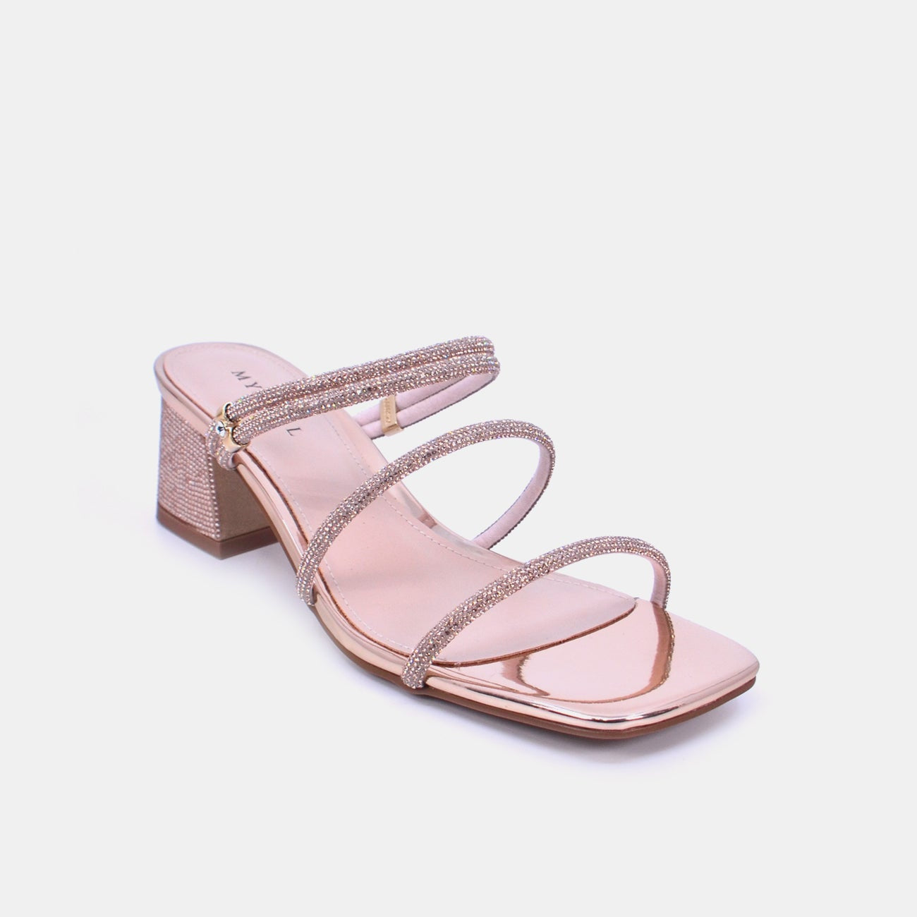 Mynaal Women's block heel sandal-2321-2-Gold