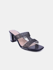 Mynaal Women's sandal with embellished block heels-15C1596-10-Black